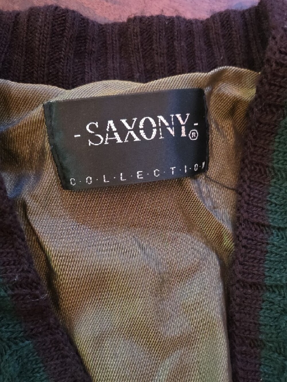 Saxony *Vintage* Green Leather & Knit Bomber Jacket✨️COOGI VIBES✨️ - Picture 3 of 13